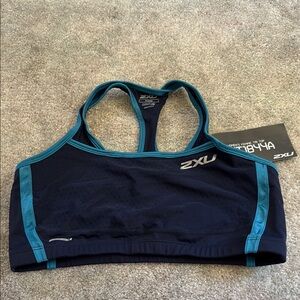 2XU Blue Sports Bra Racerback Moisture-Wicking, size XL
